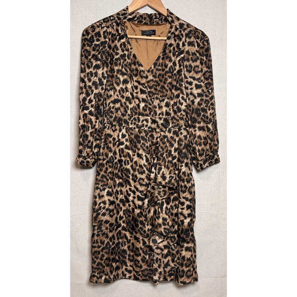 TAHARI‎ Arthur S. Levine Leopard Print Lined Dress Woven Size 2